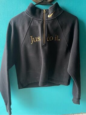 Nike Black Sweatshirt with White Swoosh Label